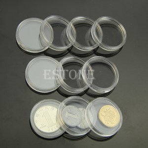 핫 10pcs 28mm 투명 원형 케이스 코인 보관 캡슐 홀더 원형 플라스틱, 10개