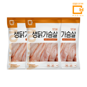 모디바 국내산 냉동 생닭가슴살 1kgX3팩 3kg, 1kg, 3개