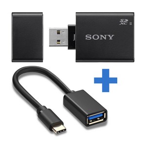 소니코리아정품 MRW-S1 USB 3.1 UHS-II SD 카드 고속 리더기 + C타입 OTG 케이블 패키지, 1개