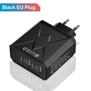 인생을 즐기는 2USB+2PD 4포트 멀티 고속충전기 100W, 블랙, 1개