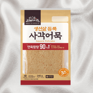 고래사어묵 생선살듬뿍어묵 사각 어묵, 240g, 4개