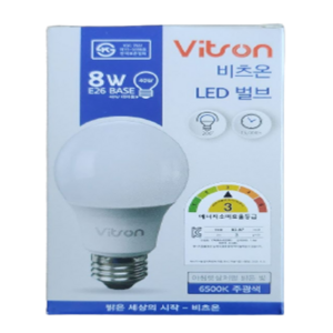 비츠온 LED 벌브 전구 8W, 주광색, 10개