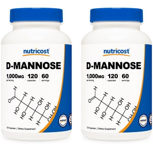 뉴트리코스트 방광염 영양제 D-마노스 1000mg 120캡슐, 120정, 2개