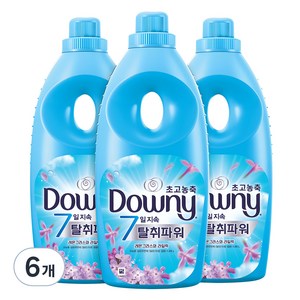 다우니 7일 탈취파워 초고농축 섬유유연제 레몬그라스와 라일락 본품, 1.05L, 6개