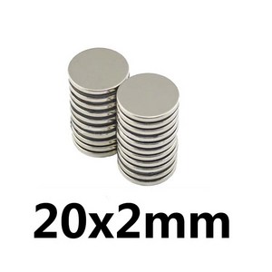 초강력 원형자석 20mm x 2T 네오디움, ND 20x2(1개)