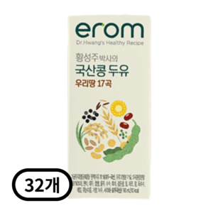 이롬 황성주 국산콩 두유 우리땅 17곡, 190ml, 32개