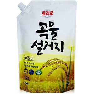 트리오 곡물설거지 우리현미 주방세제, 1.2L, 2개