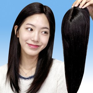 [30%행사중] 인모 정수리부분가발 앞머리 여자부분가발 50cm [CM-P 71004], 자연검정 중앙가르마 시스루뱅 커트형, 중앙가르마 시스루뱅 커트형, 1개
