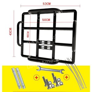 다조아-오토바이 짐받이 리어 브라켓 배달가방거치대, 가드레일 타입 내경 50 40 16mm 두께 파이프