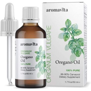 AROMAVITA 100% Pure Greek Oregano Oil - 100% Pure Undiluted Antioxidant - 86-90% Carvacrol - High P, 50ml, 1개