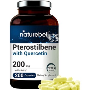 미국 네이처벨 프테로스틸벤 케르세틴 Pteostilbene 200mg 200정, 1개