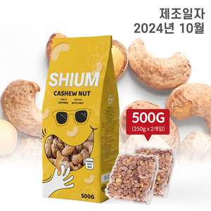 최상급 구운 껍질 캐슈넛 통 가염 캐슈넛, 1개, 500g