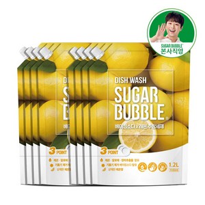 슈가버블 베이킹소다 레몬 주방세제, 8개, 1.2L