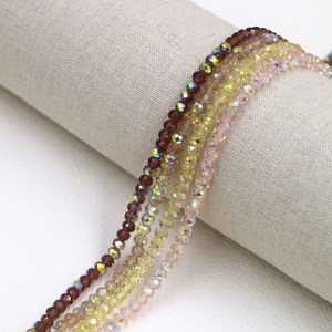 4mm A급 론델컷 크리스탈 비즈 / 팔찌만들기 키링재료, 베이지, 1개