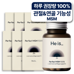 히이즈 MSM 2000mg 관절 연골 무릎 척추 뼈 엠에스엠 영양제, 60정, 6개