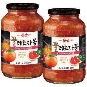 꽃샘식품 꿀레드자몽차, 1kg, 2개