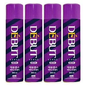 데뷰 센스 헤어스프레이 무스크, 300ml, 4개