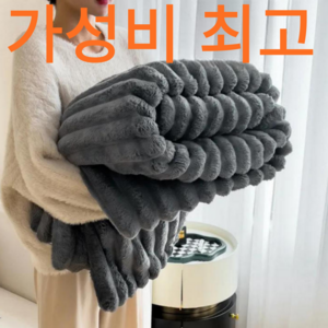 앨오앤지 토끼털 두툼한 가성비 좋은 양면 극세사 담요 이불