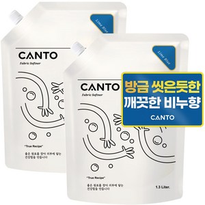 칸토 고농축 프리미엄 섬유유연제 파우치 라임블루, 2개, 1.3L