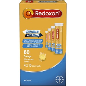 Redoxon 레독슨 더블 액션 발포 비타민C 1000mg 아연 10mg 15정 x 4통, 4개