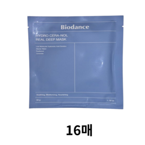 바이오던스 속보습 진정 하이드로겔 마스크팩 하이드롤 세라놀 리얼 딥 마스크 2매 4매 수량선택, 1매입, 16개