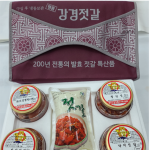 강경 영진젓갈식품 젓갈선물셋트 4종(명란 창란 낙지 갈치쌈장), 1박스, 200g