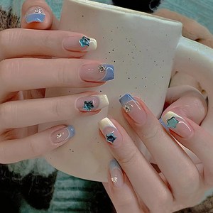 걸스코코 붙이는 네일팁 글리터 스톤 셀프 인조손톱 네일, NAIL-N459, 2개