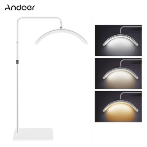 Andoer HD-M6X 반영구 속눈썹 뷰티 미용 메이크업 연장샵 스탠드 조명 36W, 화이트, 1개, 화이트