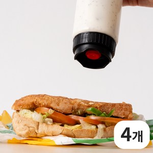 쉐프의소스통 거꾸로 쓰는 소스통, 화이트(5mm), 4개, 350ml