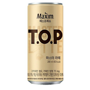 TOP 맥심 T.O.P 마스터 라떼, 200ml, 10개