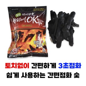 한방에OK 간편점화 착화숯 캠핑 숯불 바베큐 구이용 번개탄 대용, 1kg, 1개