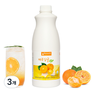 [엔칸토] 제주감귤 음료베이스 카페음료 에이드 농축액, 1.8kg, 3개