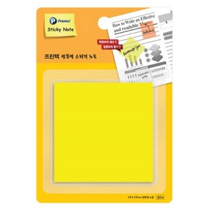 프린텍 반투명 스티키노트 76X76mm 30매 CL7676W CL7676Y CL7676O CL7676P, CL7676Y (노랑)