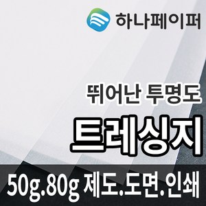 하나페이퍼 트레싱지 제도 도면 용지 전지 A1, 82g[T82], A1ㅡ13매