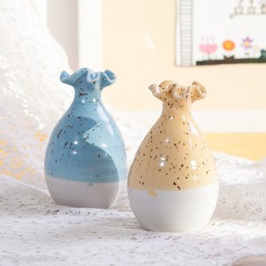 [3+1] 미니주름호리화병 5x9cm (2컬러) 조화 화분 꽃병 장식 셀프 인테리어 DIY 소품, 옐로우