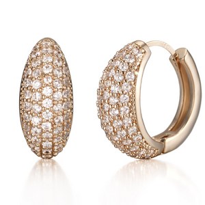 [끄란느] 14K Gold Pin 파인 볼드 스톤 물방울 원터치 귀걸이 C24EGP061