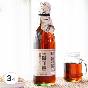 시장쏙 전연화 참기름 골드, 3개, 350ml