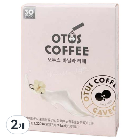 오투스커피 바닐라 라떼, 17g, 2개, 30개입