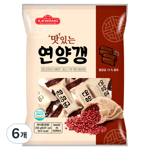 일광제과 맛있는 연양갱, 250g, 6개