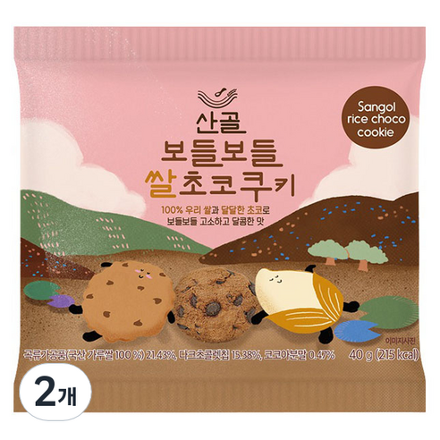 에코맘의산골이유식 산골쌀쿠키, 쌀초코, 40g, 2개