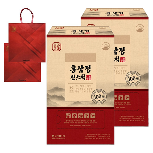 한삼인 홍삼정 진스틱 100p + 쇼핑백, 1kg, 2개