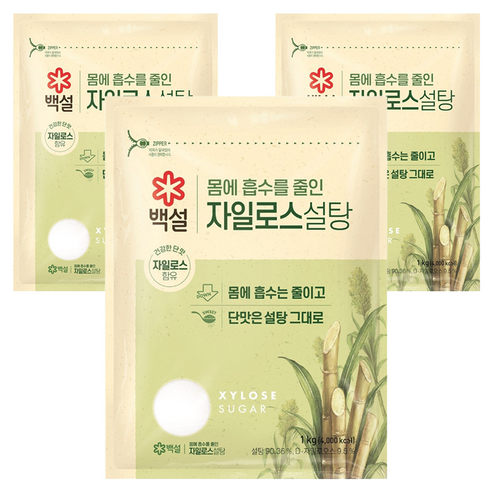 백설 자일로스 설탕, 1kg, 3개