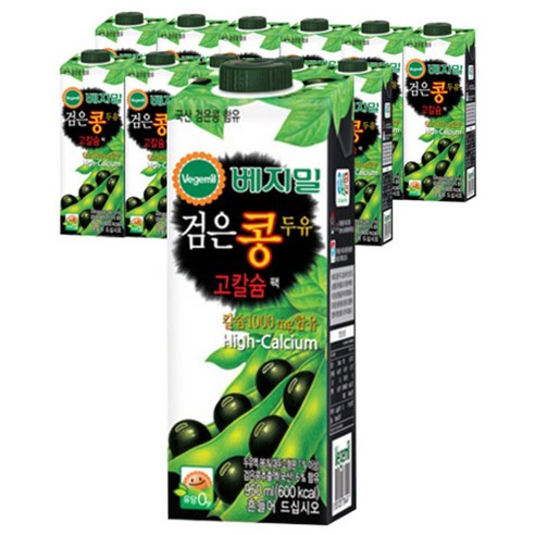 베지밀 검은콩 고칼슘(대용량) 두유, 950ml, 12개