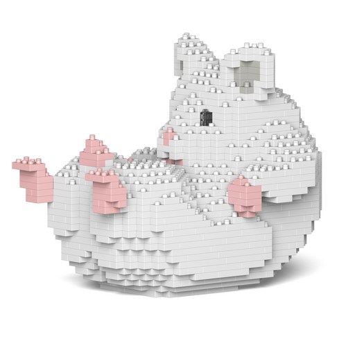 JEKCA 벌러덩 햄스터 동물 블럭, 화이트, 1개
