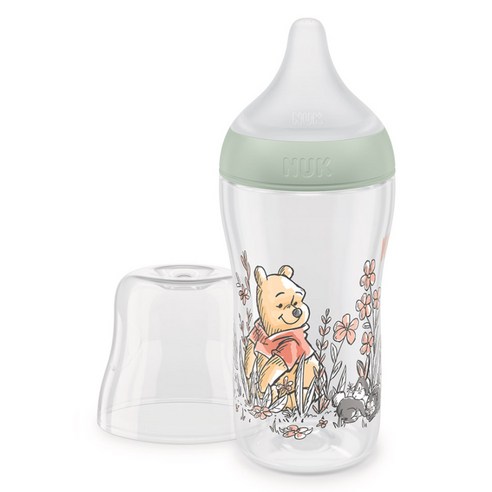 누크 퍼펙트매치 젖병 + 젖꼭지 M 세트, 디즈니 푸, 260ml, 1세트