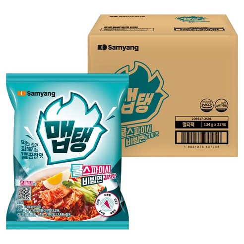 맵탱 삼양 쿨스파이시 비빔면 김치맛 134g, 32개