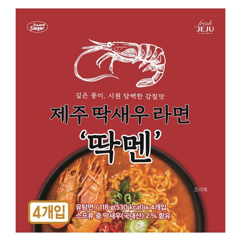 컬러슈가 제주딱새우라면 딱멘 118g