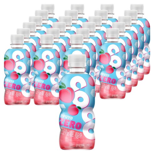 뿌요 팔도 코코뿌요 제로 복숭아, 24개, 280ml