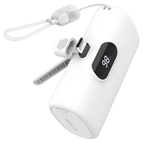 스마텍 고속 충전 도킹형 일체형 보조배터리 10000 C타입, WHITE, STPB-MB100