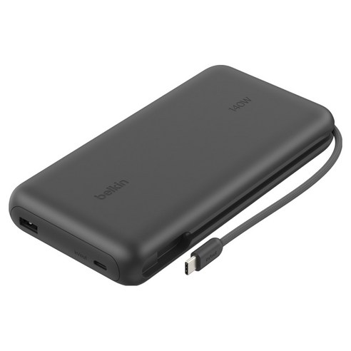 벨킨 울트라차지 프로 USB C 케이블 일체형 140W AVS 노트북 고속 충전 보조배터리 25000mAh, 블랙, BPB039qcBK
